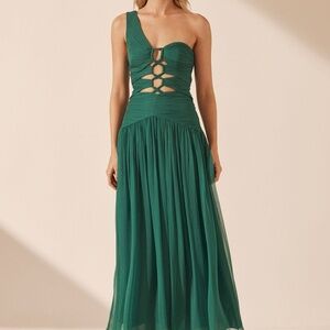 Shona Joy - Green one shoulder dress